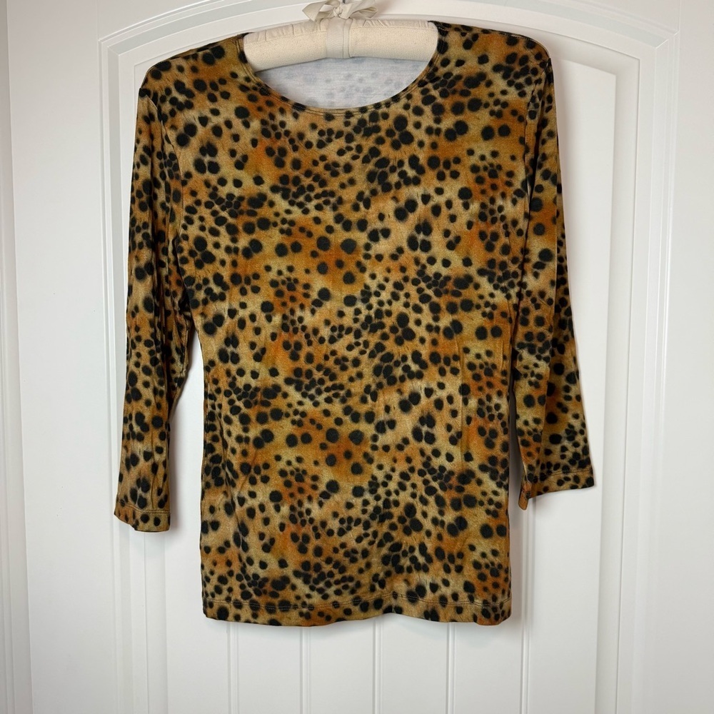 Leggiadro Tan and Brown top with Long Sleeves - Picture 2 of 6